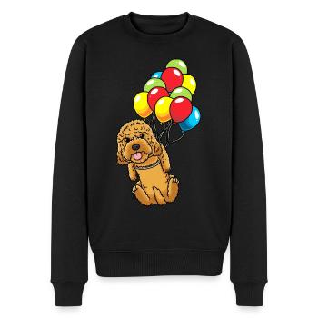 Cockapoo chien avec ballons - Pull Premium bio Homme - noir - Devant - Nico (187cm)