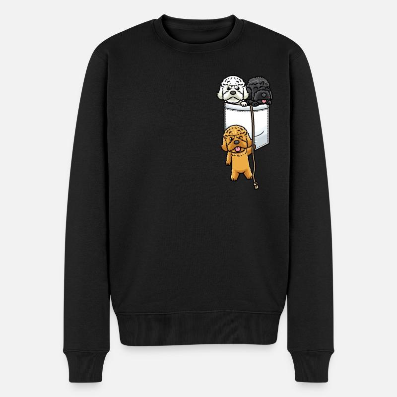Cockapoo Dog In Bag - Men's Premium Organic Jumper - black