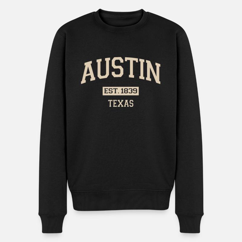 Texas - Männer Premium Bio Pullover - Schwarz