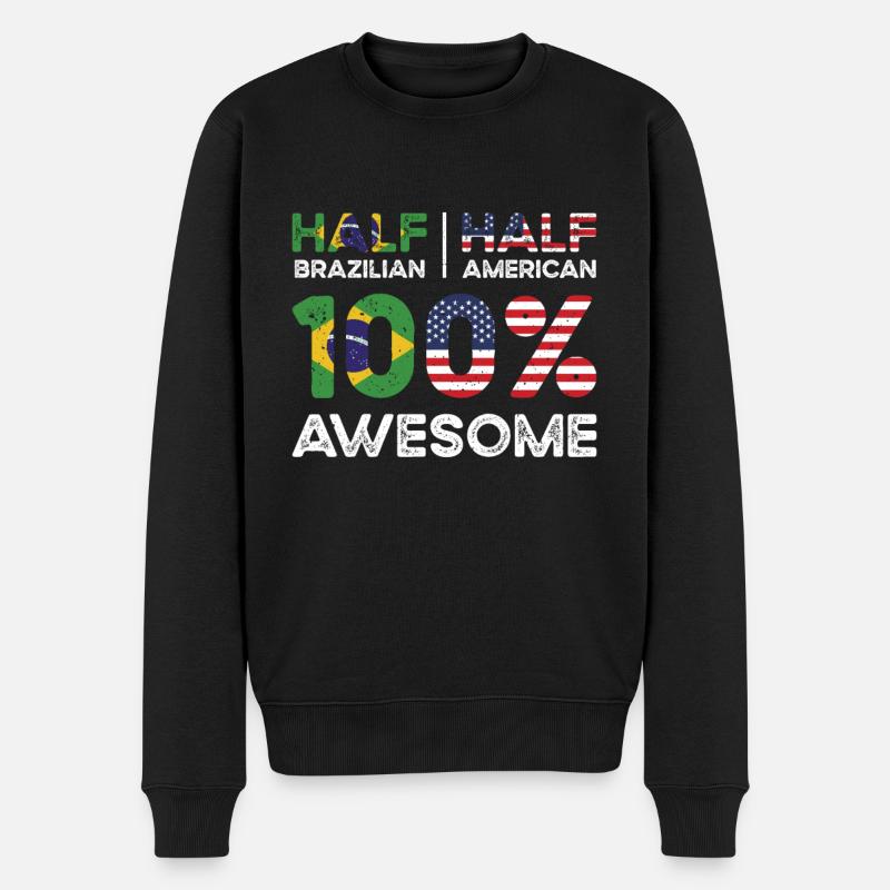 Né Brésil Brésil États-Unis - Pull Premium bio Homme - noir