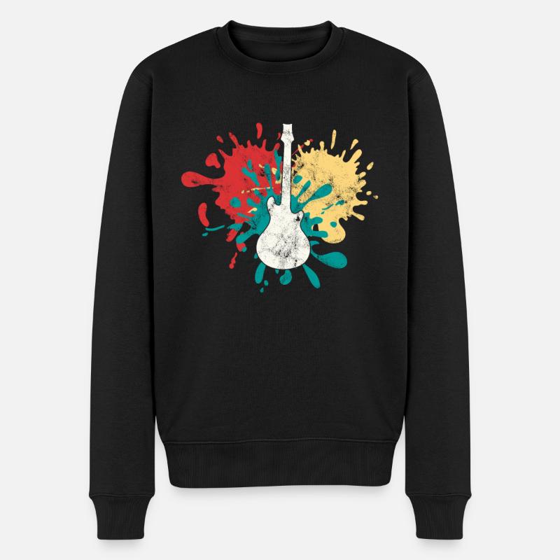 Silhouette de guitare rock - Pull Premium bio Homme - noir