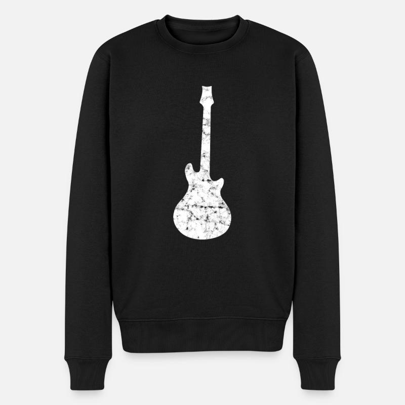 Silhouette de guitare rock - Pull Premium bio Homme - noir