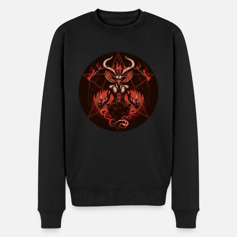 Baphomet Satanisch Occult Devil Pentagramm - Männer Premium Bio Pullover - Schwarz