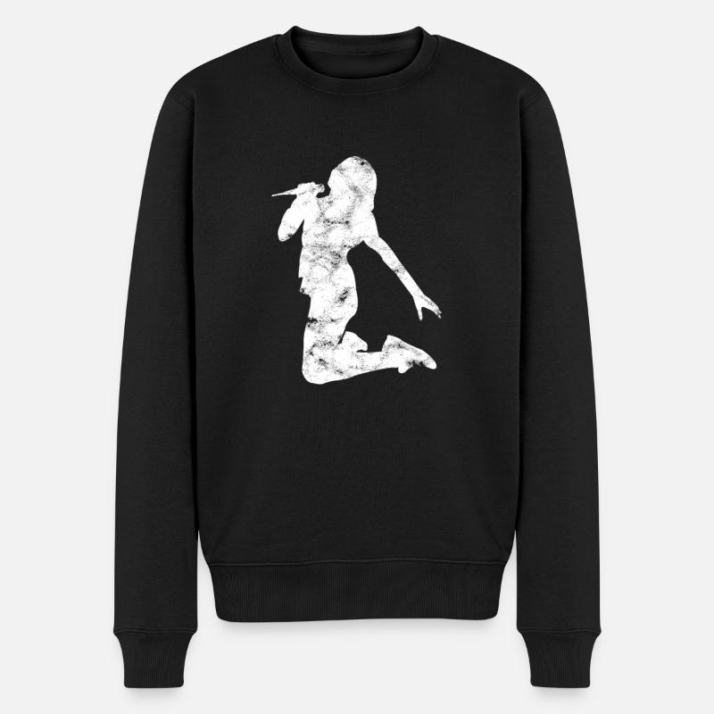 Silhouette de chanteuse chanteuse - Pull Premium bio Homme - noir