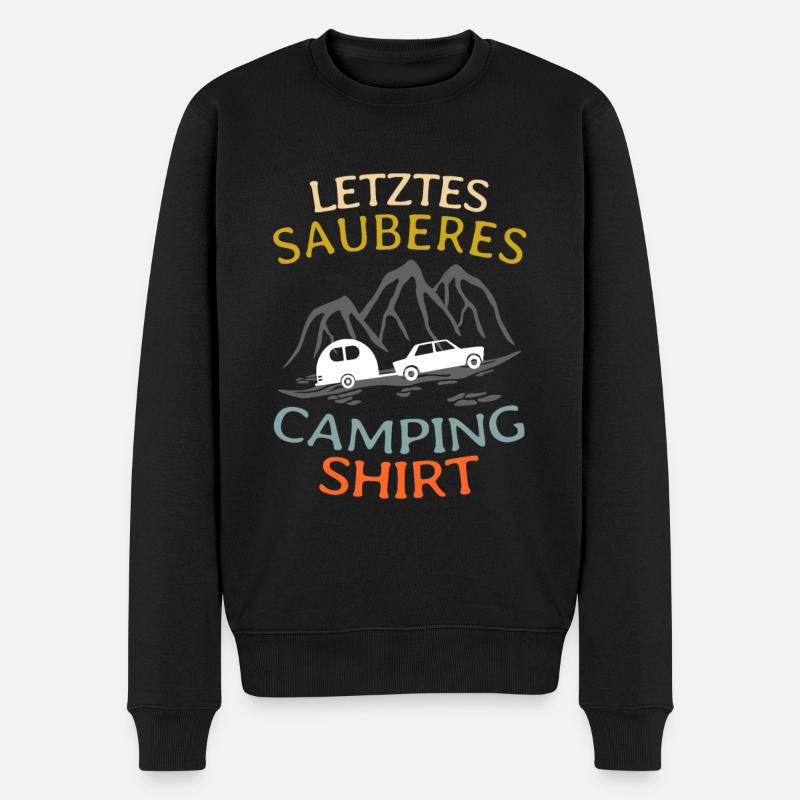 Camping Shirt Wohnwagen - Männer Premium Bio Pullover - Schwarz