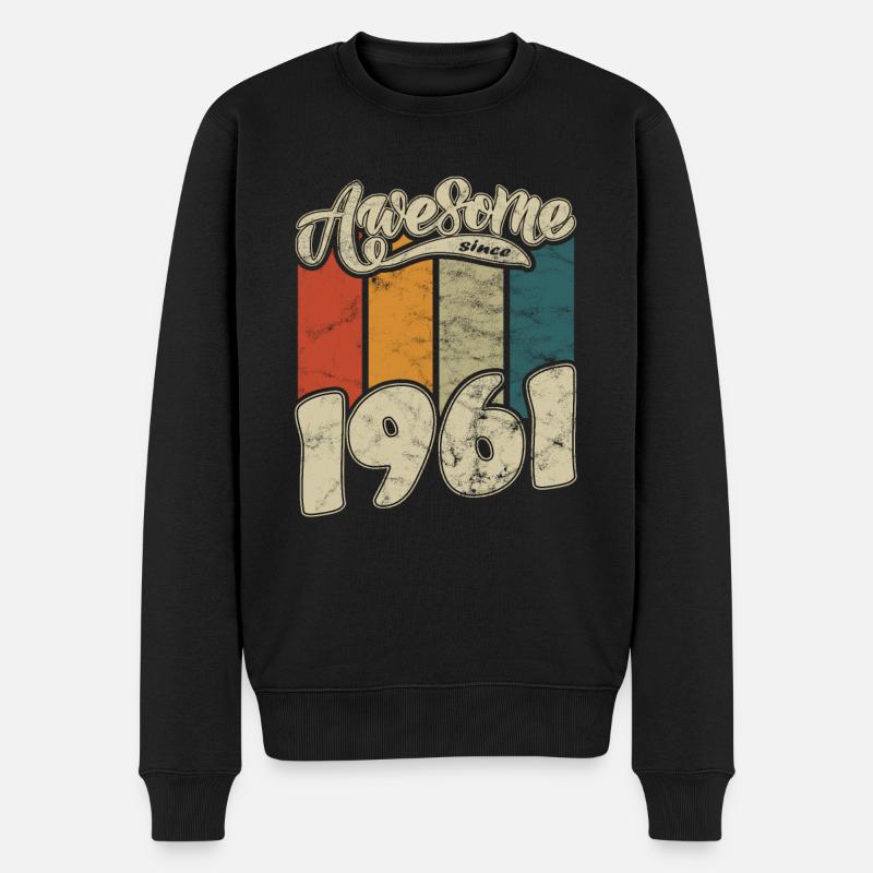 1961 Anniversaire génial depuis Retro - Pull Premium bio Homme - noir