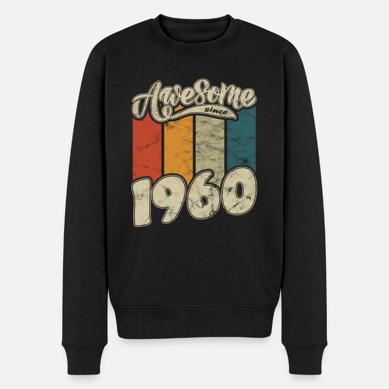 1960 Anniversaire génial depuis Retro - Pull Premium bio Homme - noir