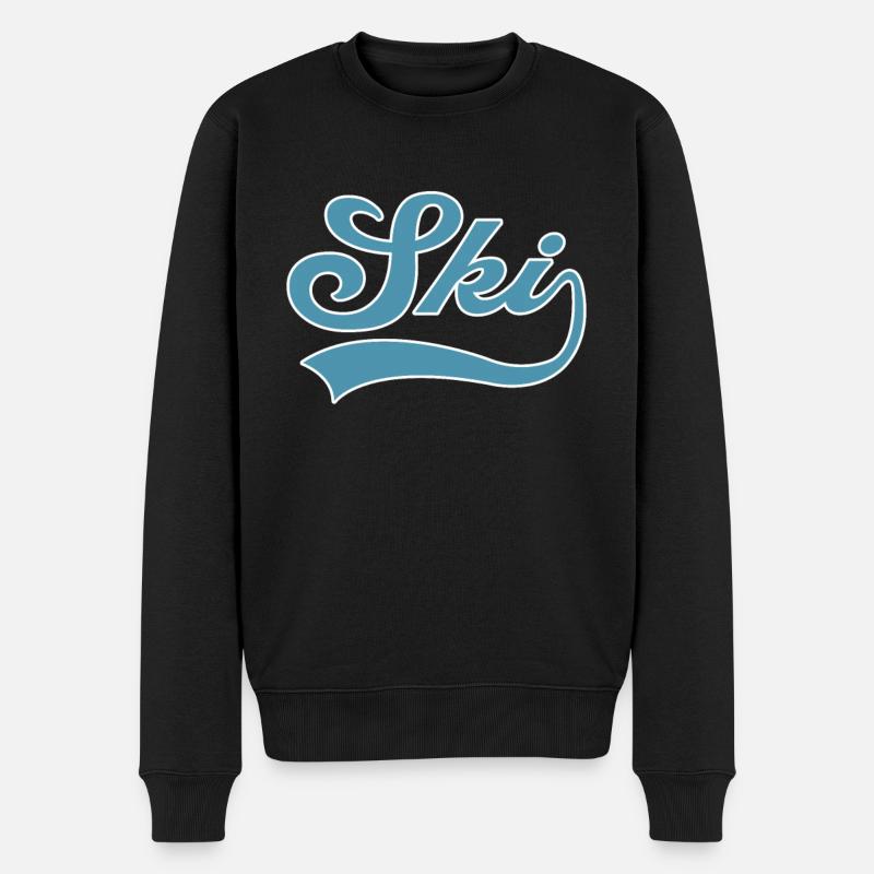 Ski Schriftzug - Männer Premium Bio Pullover - Schwarz