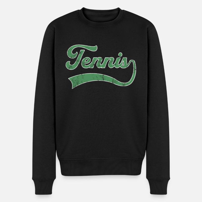 Tennis Schriftzug - Männer Premium Bio Pullover - Schwarz