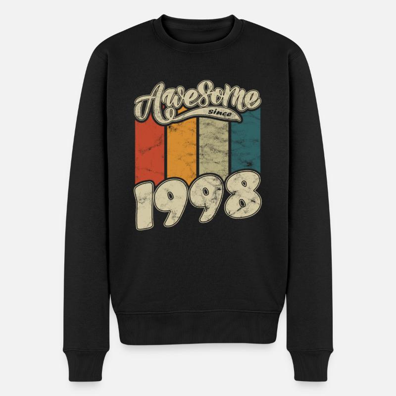 1998 Geburtstag Awesome since Retro - Männer Premium Bio Pullover - Schwarz