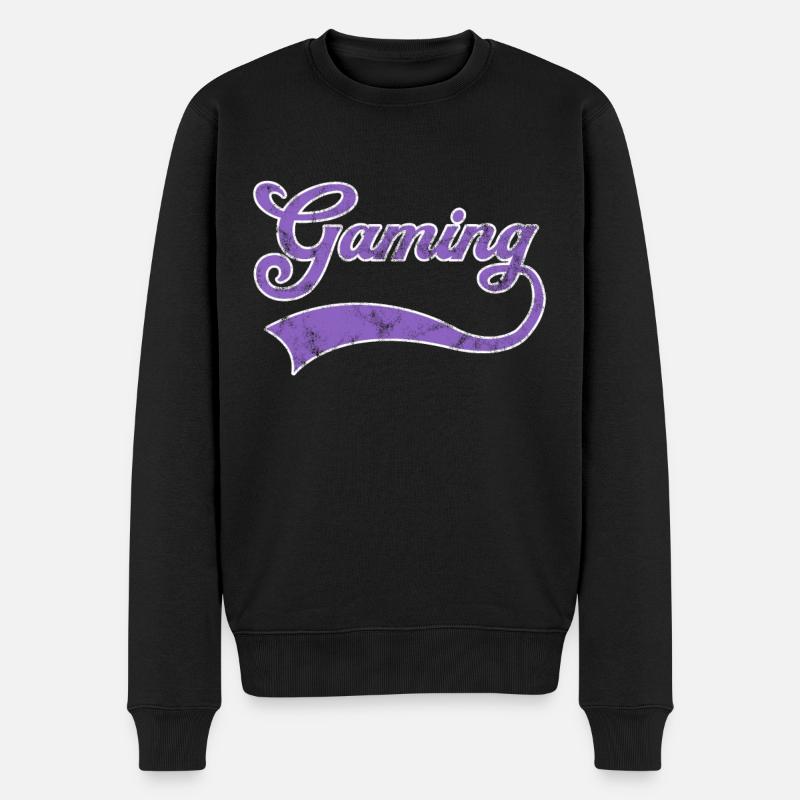 Gaming Schriftzug - Männer Premium Bio Pullover - Schwarz