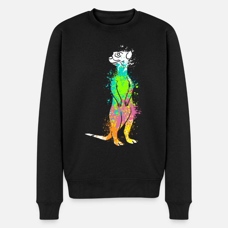 Suricates Splash Art Surikate - Pull Premium bio Homme - noir
