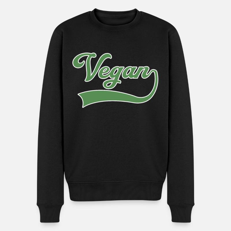 Lettrage végétalien - Pull Premium bio Homme - noir