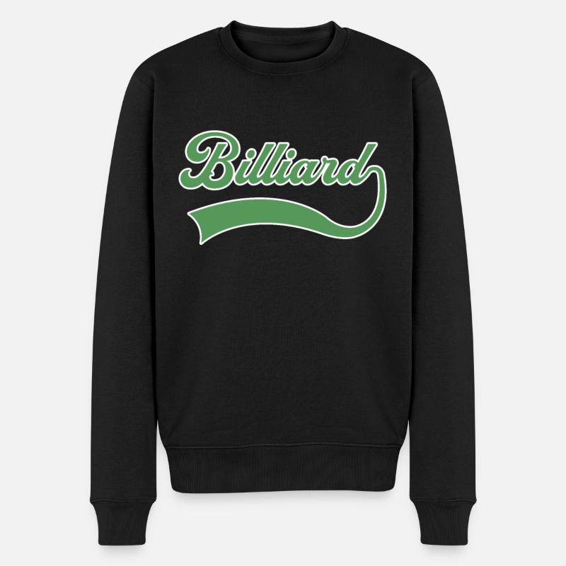 Billiard Schriftzug - Männer Premium Bio Pullover - Schwarz