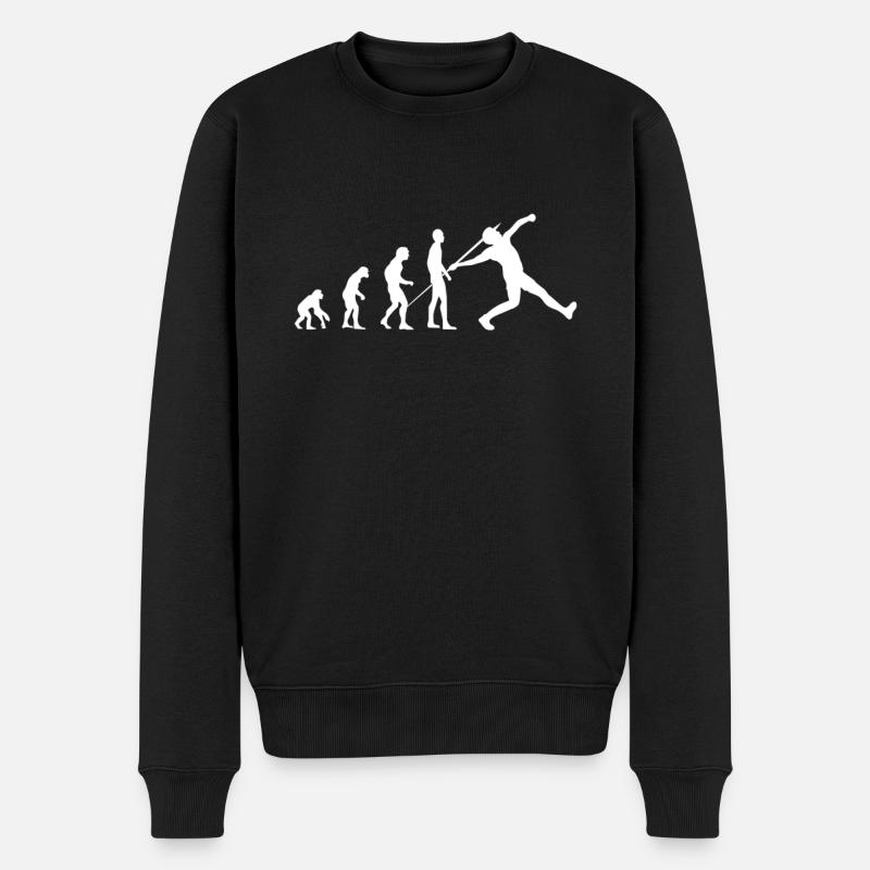 Speerwurf Evolution - Männer Premium Bio Pullover - Schwarz