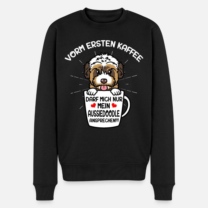 Café et chien Aussiedoodle - Pull Premium bio Homme - noir