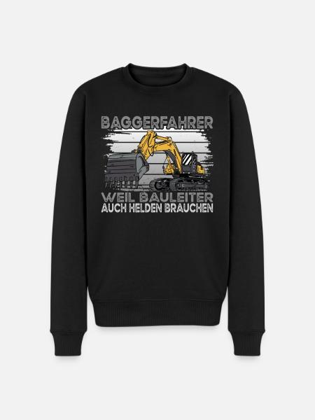 Baggerfahrer Und Held - Männer Premium Bio Pullover - Schwarz