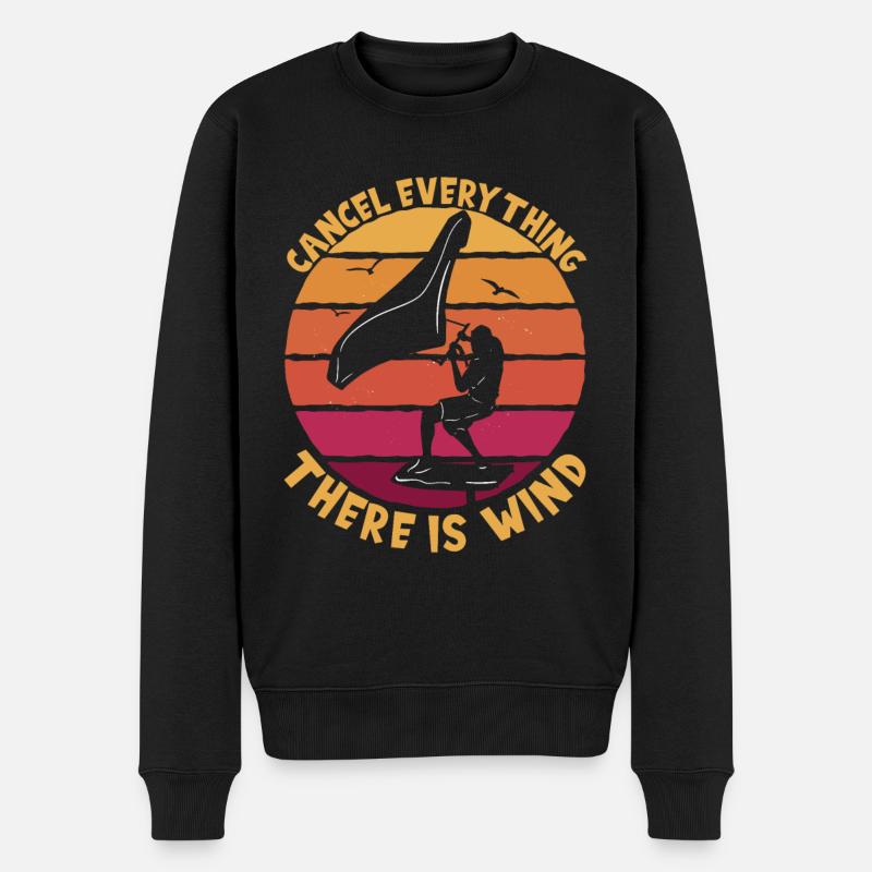 There Is Wind Foiling - Männer Premium Bio Pullover - Schwarz