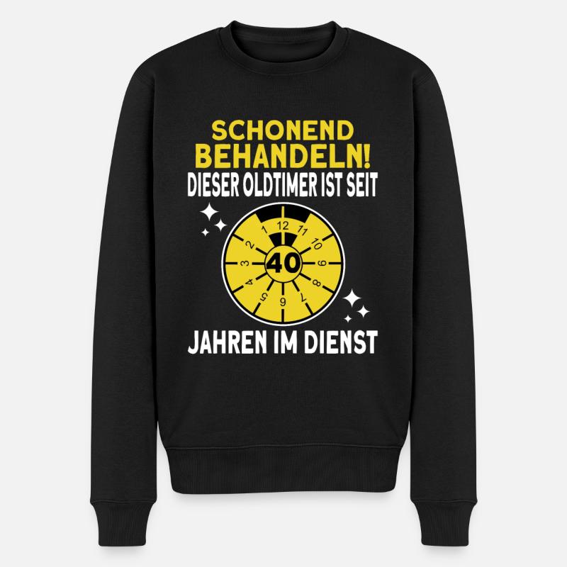 40 Jähriges Dienstjubiläum Firmenjubiläum 40 Jahre - Männer Premium Bio Pullover - Schwarz