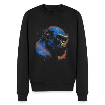 Colored Gorilla Head - Men's Premium Organic Jumper - black - Front - Nico (187cm)
