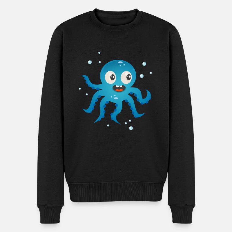 Mignon Octopus Drôle Enfants Calmar - Pull Premium bio Homme - noir