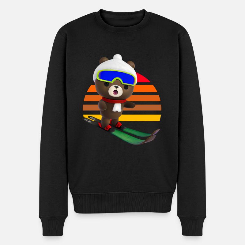 Skieur étourdi Bear - Pull Premium bio Homme - noir