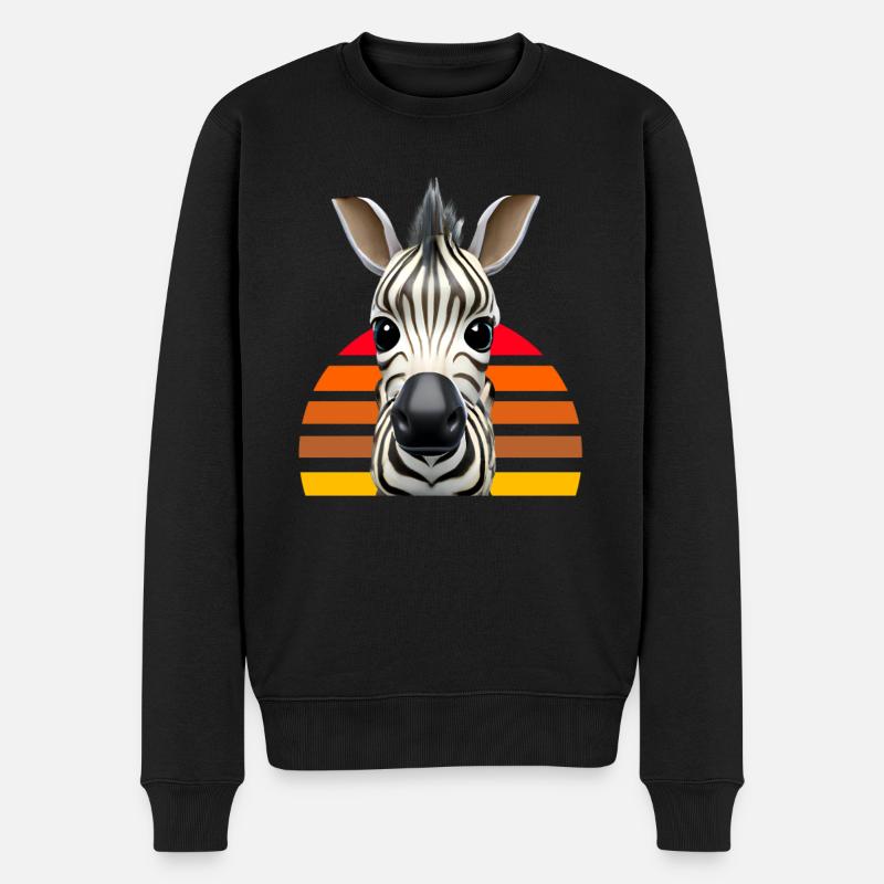 Niedliches Zebra Design - Männer Premium Bio Pullover - Schwarz