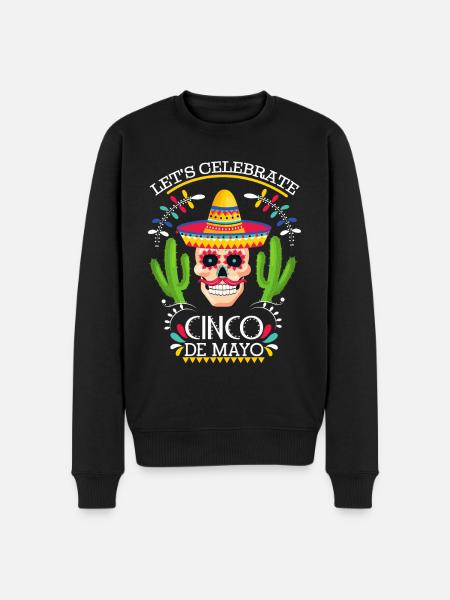 Cinco-de-Mayo, Mexican holiday with skull - Men's Premium Organic Jumper - black