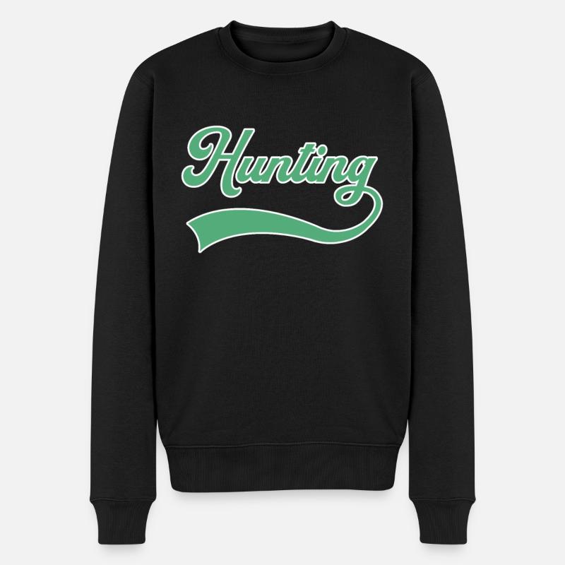 Jagd Schriftzug - Männer Premium Bio Pullover - Schwarz