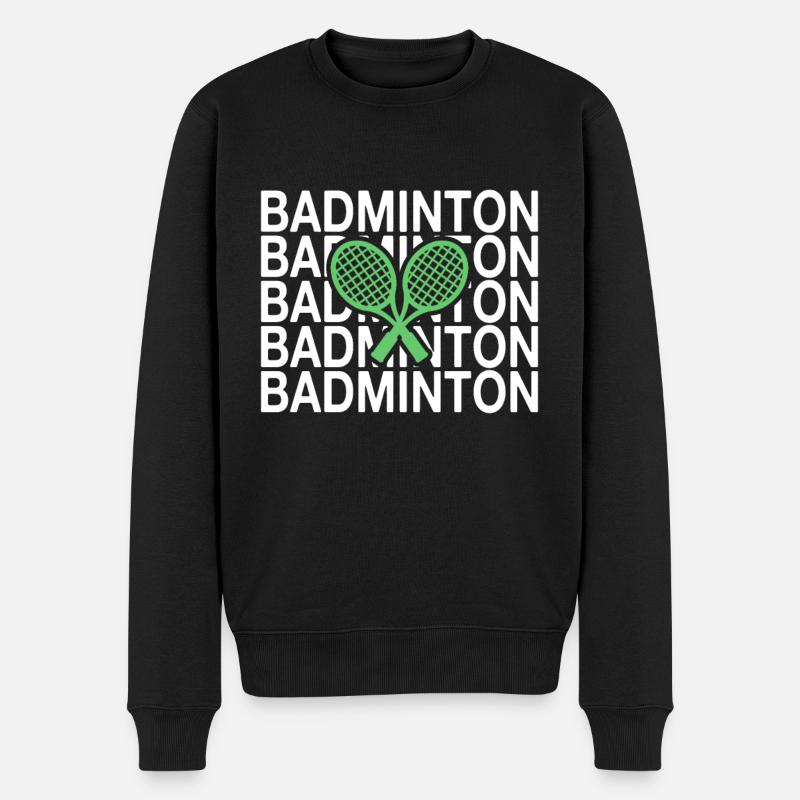 Badminton - Männer Premium Bio Pullover - Schwarz