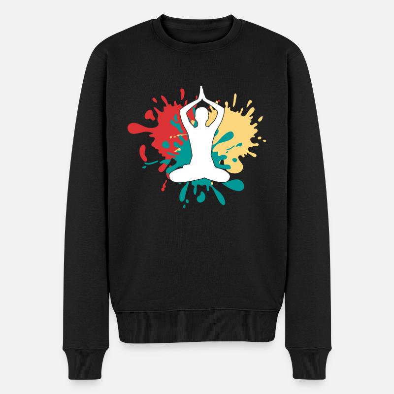 Yoga Méditation Silhouette - Pull Premium bio Homme - noir
