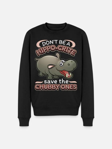 Funny hippopotamus, hippo hippo-pun, saying - Men's Premium Organic Jumper - black