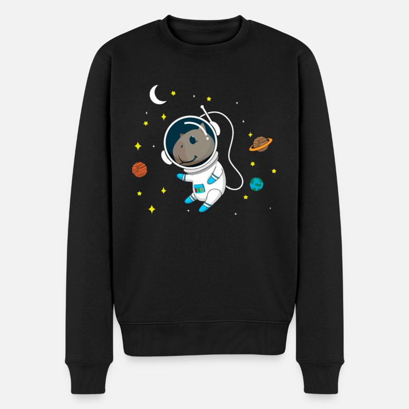 Cobaye de l’astronaute Capybara - Pull Premium bio Homme - noir