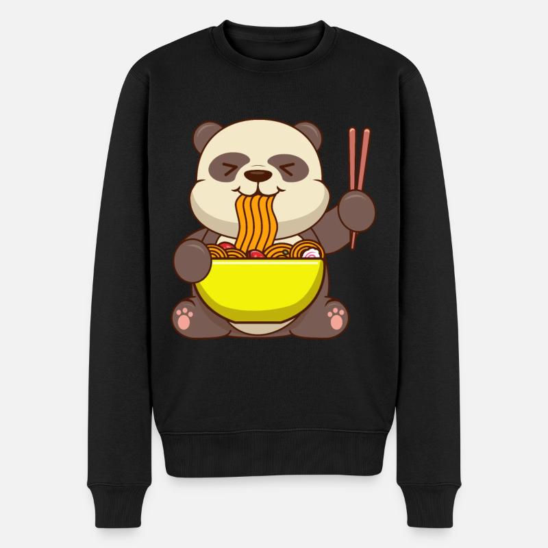 Panda Ramen Japanisches Essen - Männer Premium Bio Pullover - Schwarz