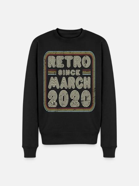 Anniversaire Mars 2020 Cadeau rétro - Pull Premium bio Homme - noir