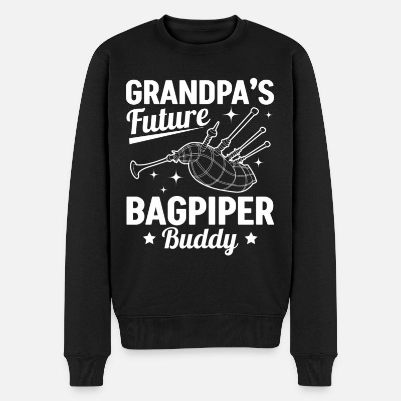 Grandpa's Future Bagpiper Buddy Bagpipe Player - Männer Premium Bio Pullover - Schwarz