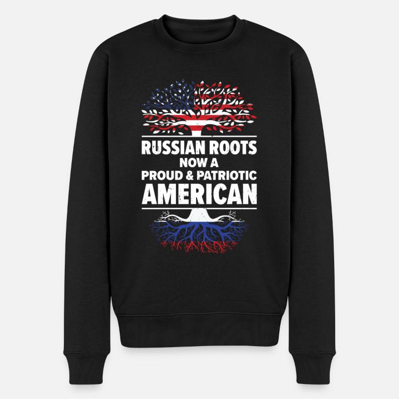 Né Russie Russie États-Unis - Pull Premium bio Homme - noir