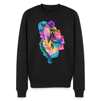 Buntes Pferd Wpap Art Geometrische Pop Art - Männer Premium Bio Pullover - Schwarz - Vorne - Nico (187cm)