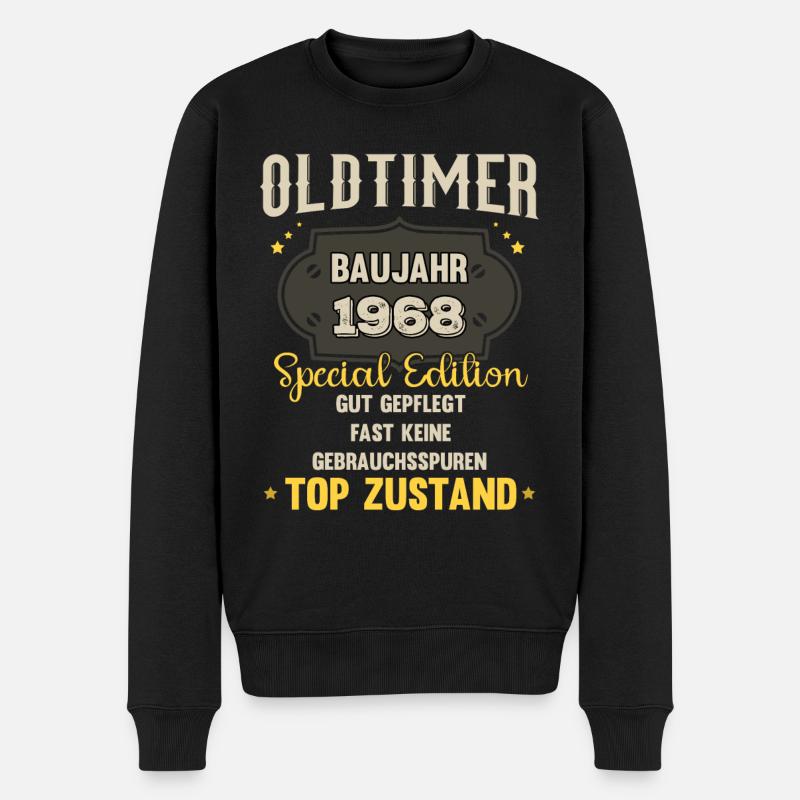 Oldtimer Baujahr 1968 - 55. Geburtstag - Männer Premium Bio Pullover - Schwarz