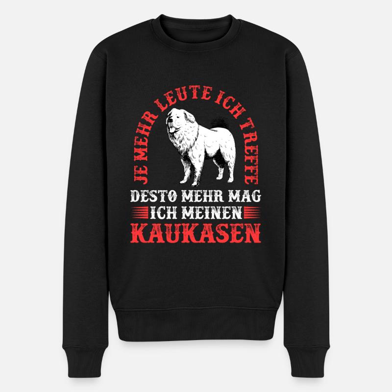 Owtscharka mehr mögen Kaukasischer Owtscharka - Männer Premium Bio Pullover - Schwarz