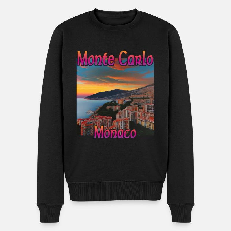 Monte Carlo Coucher de soleil - Pull Premium bio Homme - noir