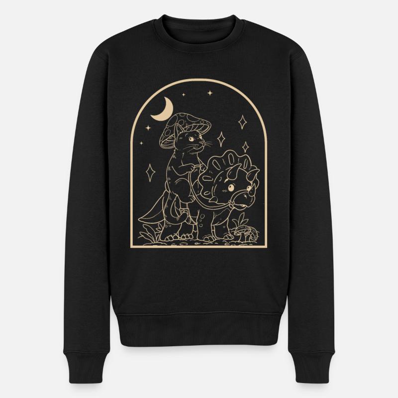 Chat Cottagecore - Pull Premium bio Homme - noir