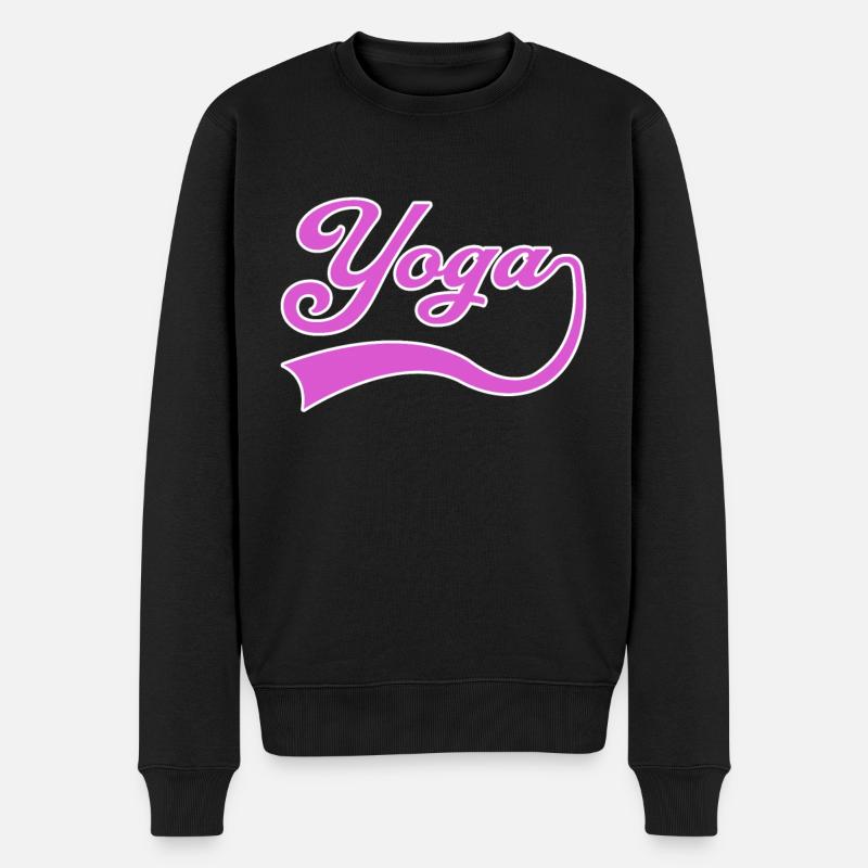 Yoga Schriftzug - Männer Premium Bio Pullover - Schwarz