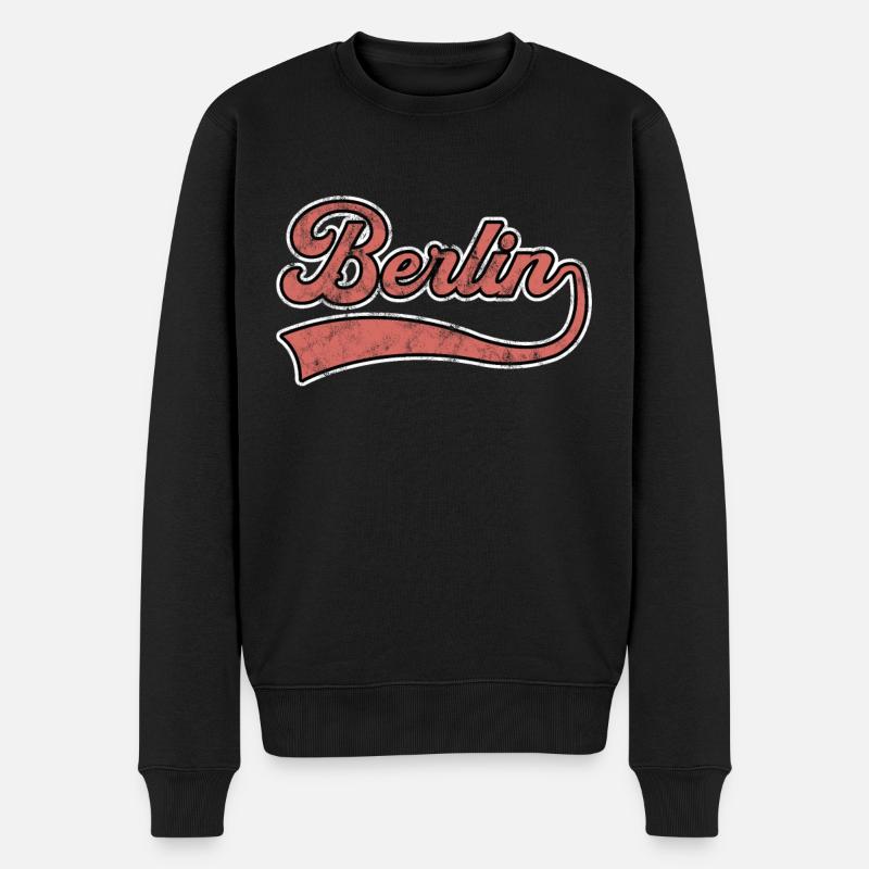 Berlin Schriftzug - Männer Premium Bio Pullover - Schwarz