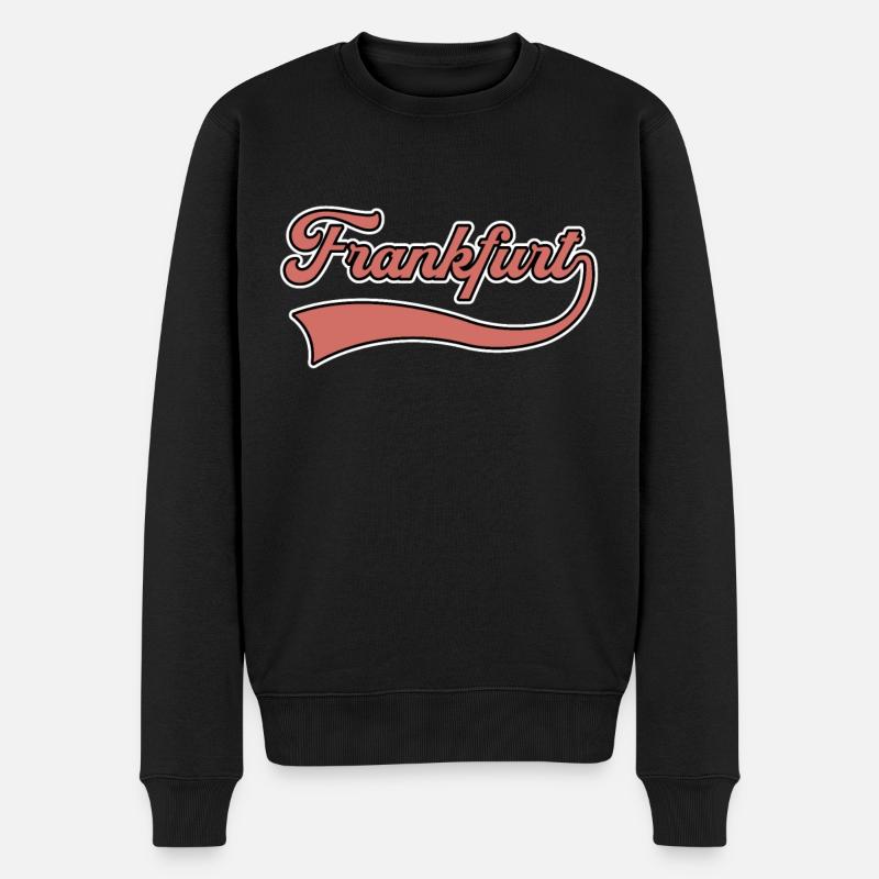 Frankfurt Schriftzug - Männer Premium Bio Pullover - Schwarz
