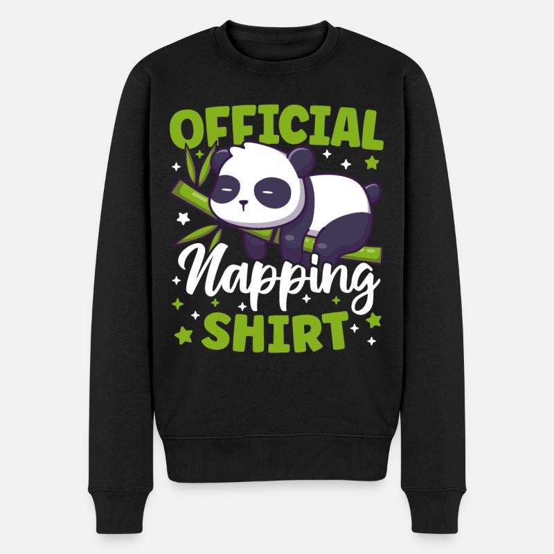 Chemise officielle de sieste Cute Sleeping Kawaii Panda - Pull Premium bio Homme - noir