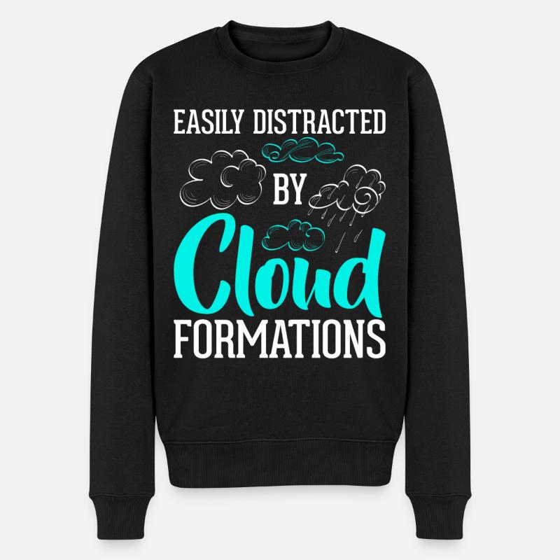 Easily Distracted By Cloud Formations - Men's Premium Organic Jumper - black