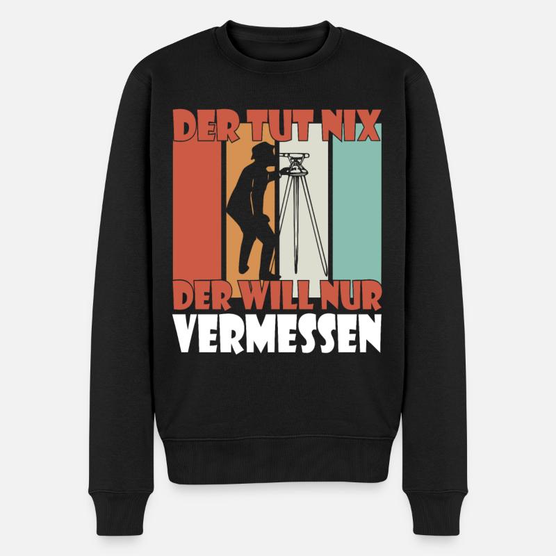 Vermessen Vermesser - Männer Premium Bio Pullover - Schwarz