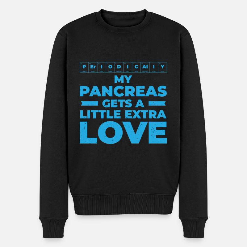 Diabetische Bauchspeicheldrüse - Männer Premium Bio Pullover - Schwarz
