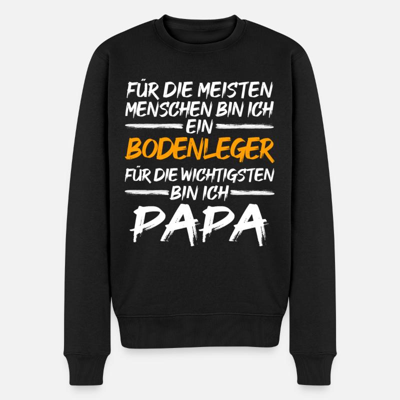 Bodenleger Handwerker Fliesenleger Geschenkidee - Männer Premium Bio Pullover - Schwarz